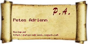 Petes Adrienn névjegykártya